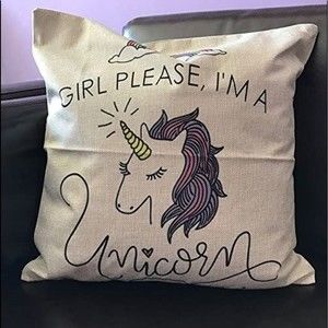 Sassy Unicorn Pillow Cover “Girl Please, I’m A Unicorn”
